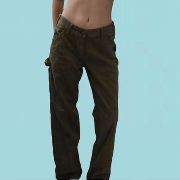 Brandy Melville Army Green Cargo Pants - Picture 2 of 5